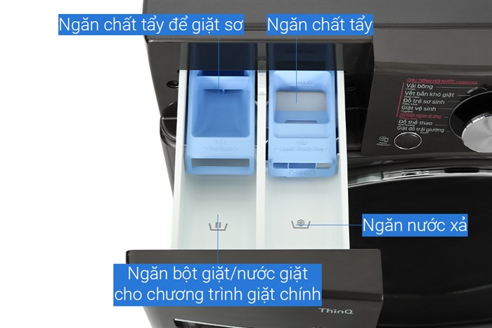Máy giặt sấy LG AI DD Inverter giặt 21 kg - sấy 12 kg F2721HVRB Màu Đen