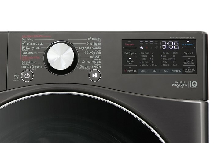 Máy giặt sấy LG AI DD Inverter giặt 21 kg - sấy 12 kg F2721HVRB Màu Đen