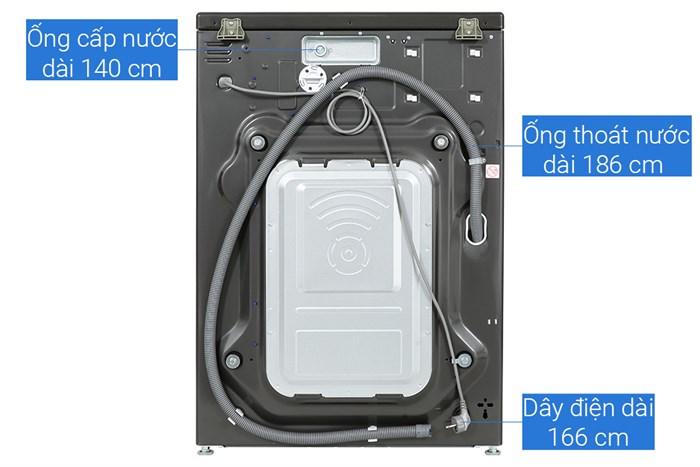 Máy giặt sấy LG AI DD Inverter giặt 21 kg - sấy 12 kg F2721HVRB Màu Đen