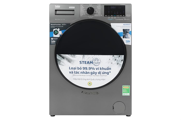 Máy giặt Beko Inverter 9 kg WCV9648XSTM Màu Xám