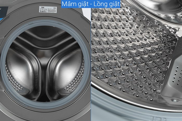 Máy giặt Beko Inverter 9 kg WCV9648XSTM Màu Xám