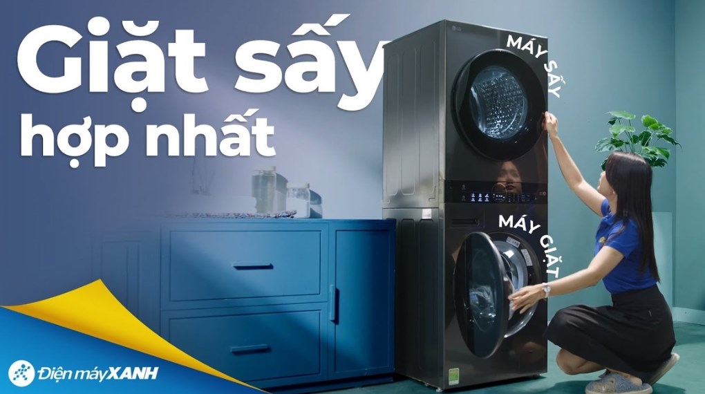 Tháp giặt sấy LG WashTower Inverter giặt 14 kg - sấy 10 kg WT1410NHB