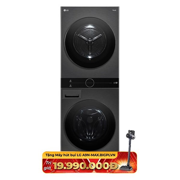 Tháp giặt sấy LG Inverter Giặt 14 Kg – Sấy 10 Kg WT1410NHB