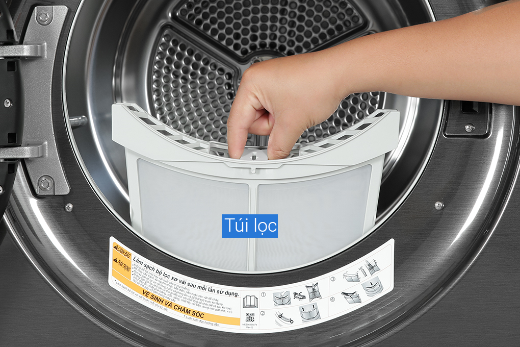 Tháp giặt sấy LG WashTower Inverter giặt 14 kg - sấy 10 kg WT1410NHB Màu Đen