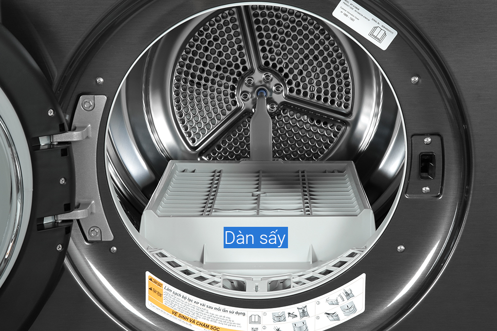 Tháp giặt sấy LG WashTower Inverter giặt 14 kg - sấy 10 kg WT1410NHB Màu Đen