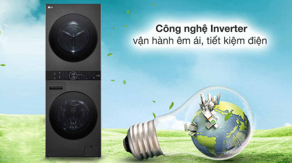 Máy giặt sấy LG Inverter 14 kg WT1410NHB - Động cơ - Công nghệ tiết kiệm điện