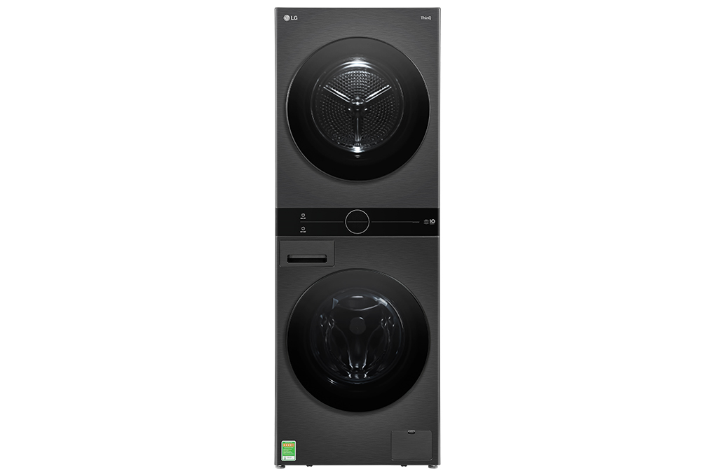Tháp giặt sấy LG WashTower Inverter giặt 14 kg - sấy 10 kg WT1410NHB Màu Đen