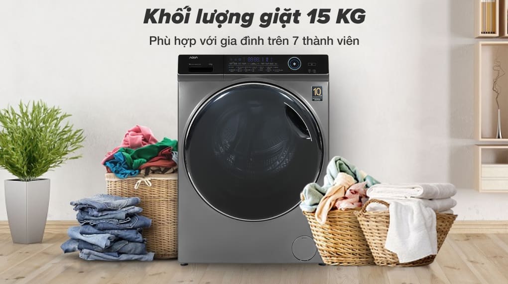 Máy giặt Aqua Inverter 15 kg AQD-A1500H PS - Khối lượng giặt