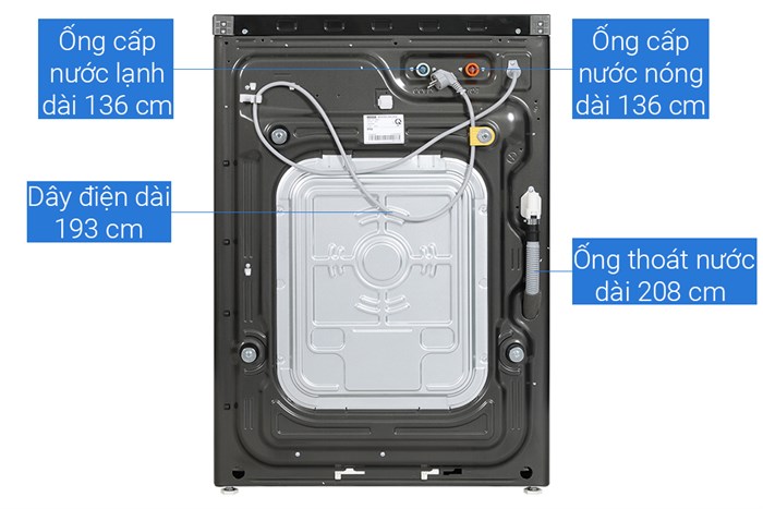 Máy giặt sấy Samsung Bespoke AI Inverter giặt 21 kg - sấy 12 kg WD21B6400KV/SV Màu Đen