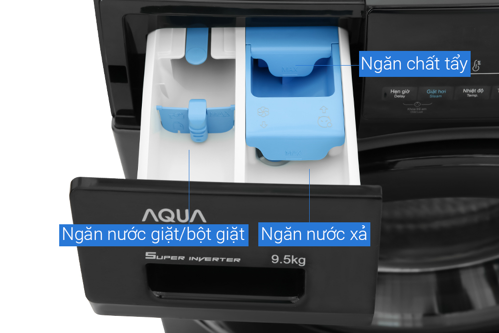 Máy giặt Aqua Inverter 9.5 kg AQD-A952J BK Màu Đen