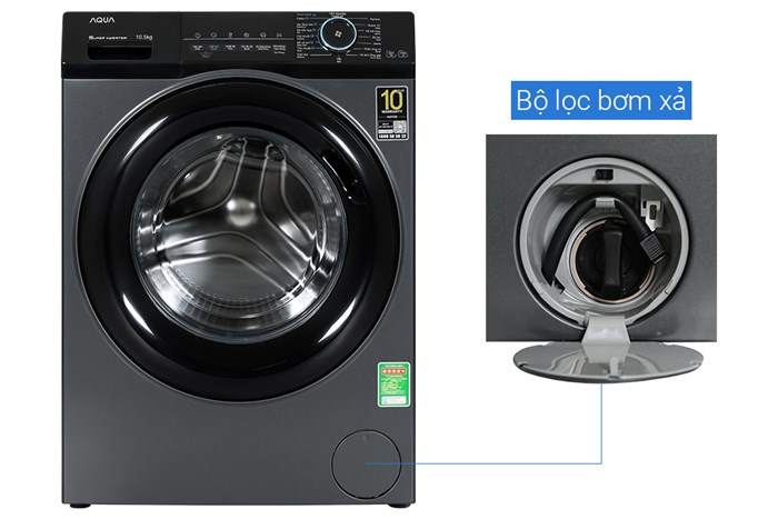 Máy giặt Aqua Inverter 10.5 kg AQD-A1052J BK Màu Đen