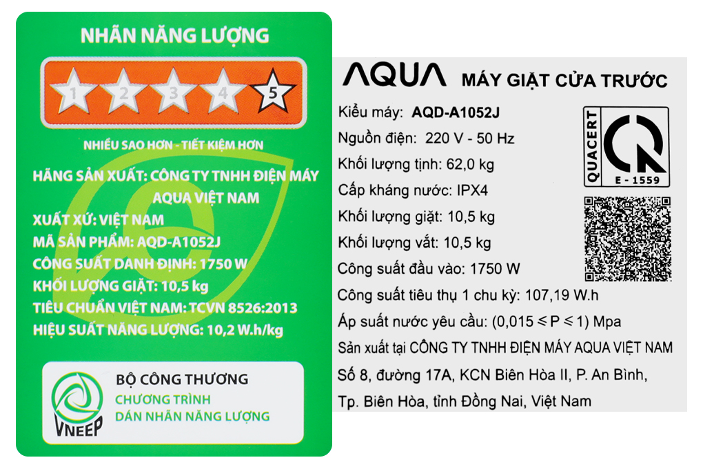 Máy giặt Aqua Inverter 10.5 kg AQD-A1052J BK - 9