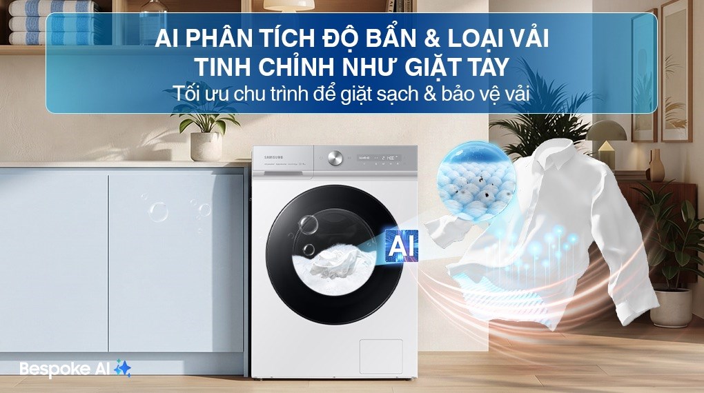 Máy giặt sấy Samsung Bespoke AI Inverter giặt 14 kg - sấy 8 kg WD14BB944DGMSV