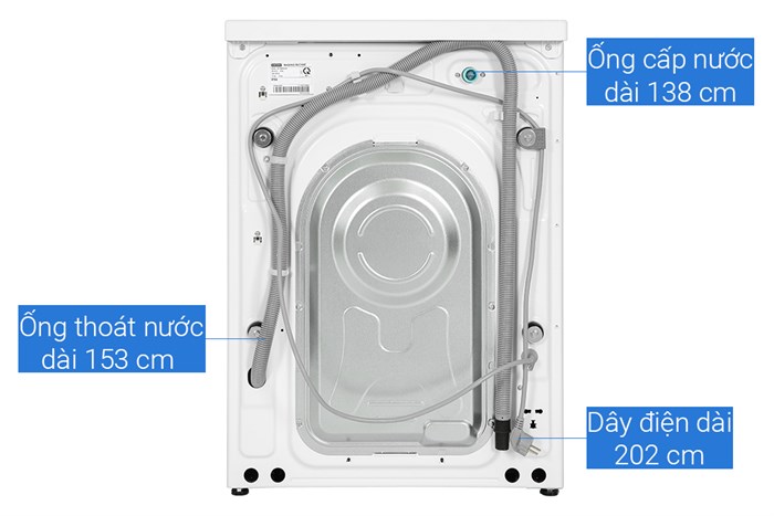 Máy giặt sấy Samsung Bespoke AI Inverter giặt 14 kg - sấy 8 kg WD14BB944DGMSV Màu Trắng - Xanh