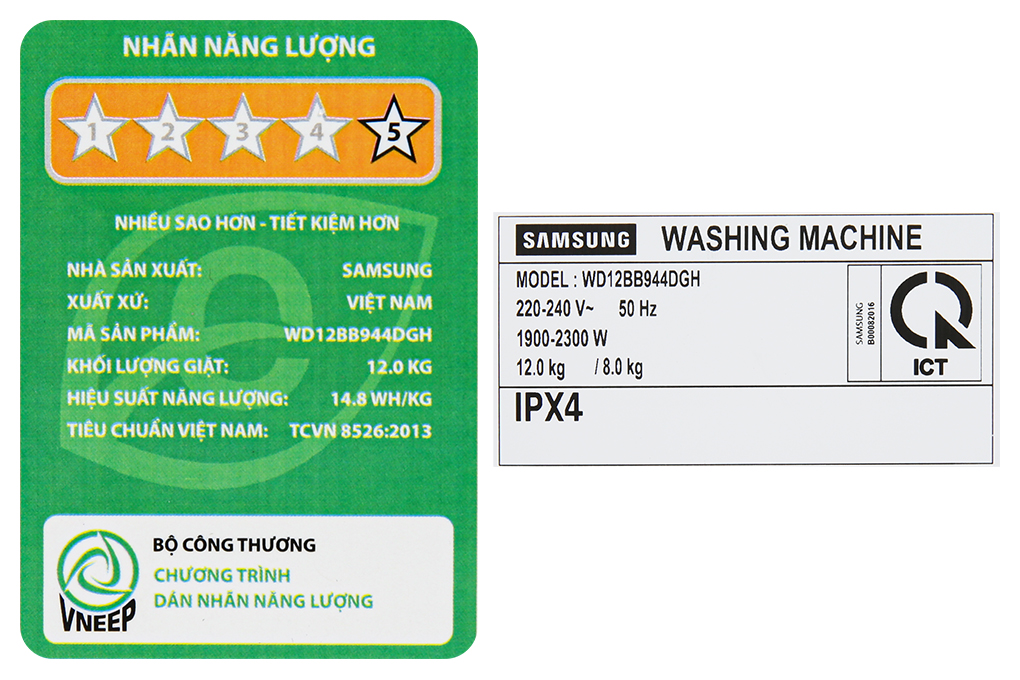 Máy giặt sấy Samsung Bespoke AI Inverter giặt 12 kg - sấy 8 kg WD12BB944DGHSV - 9