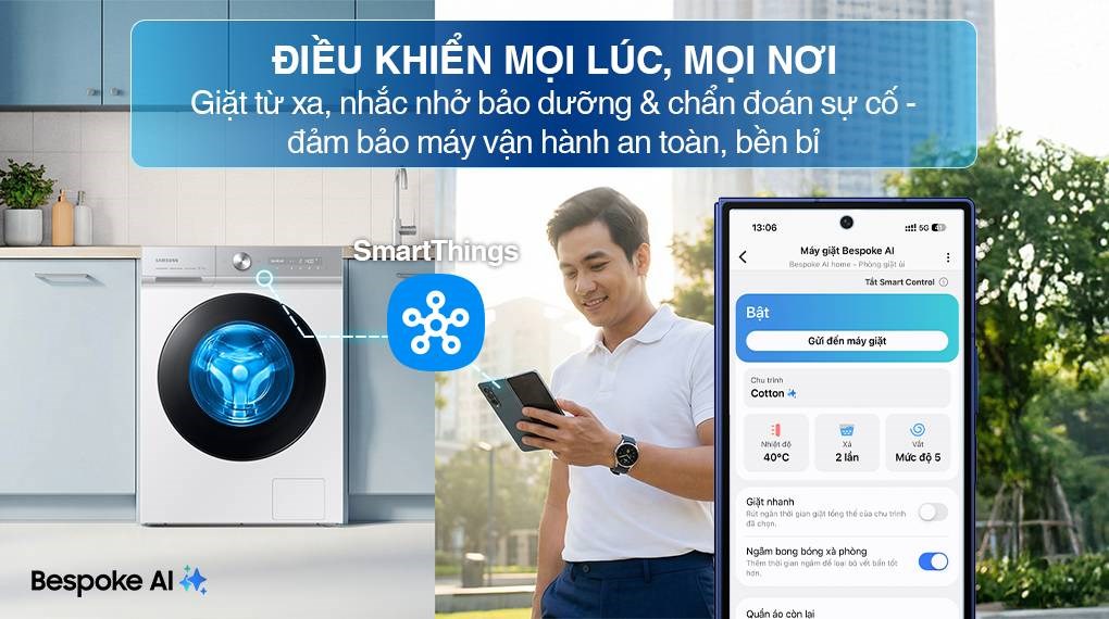 Máy giặt Samsung Bespoke AI Inverter 14 kg WW14BB944DGHSV