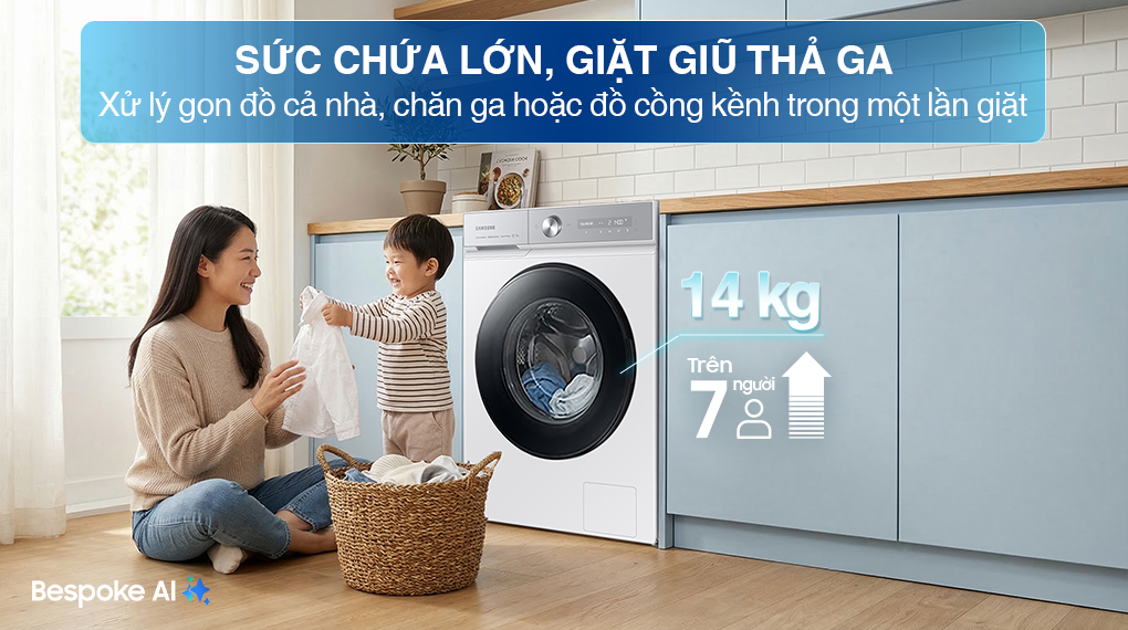 Máy giặt Samsung Bespoke AI Inverter 14 kg WW14BB944DGHSV