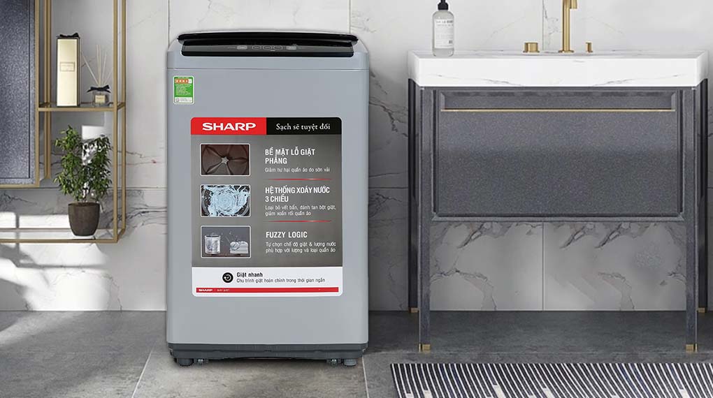 Máy giặt Sharp 7.5 Kg ES-Y75HV-S - Thiết kế
