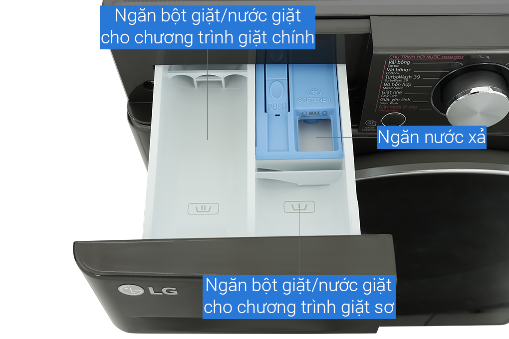 Máy giặt LG AI DD Inverter 12 kg FV1412S3B Màu Đen