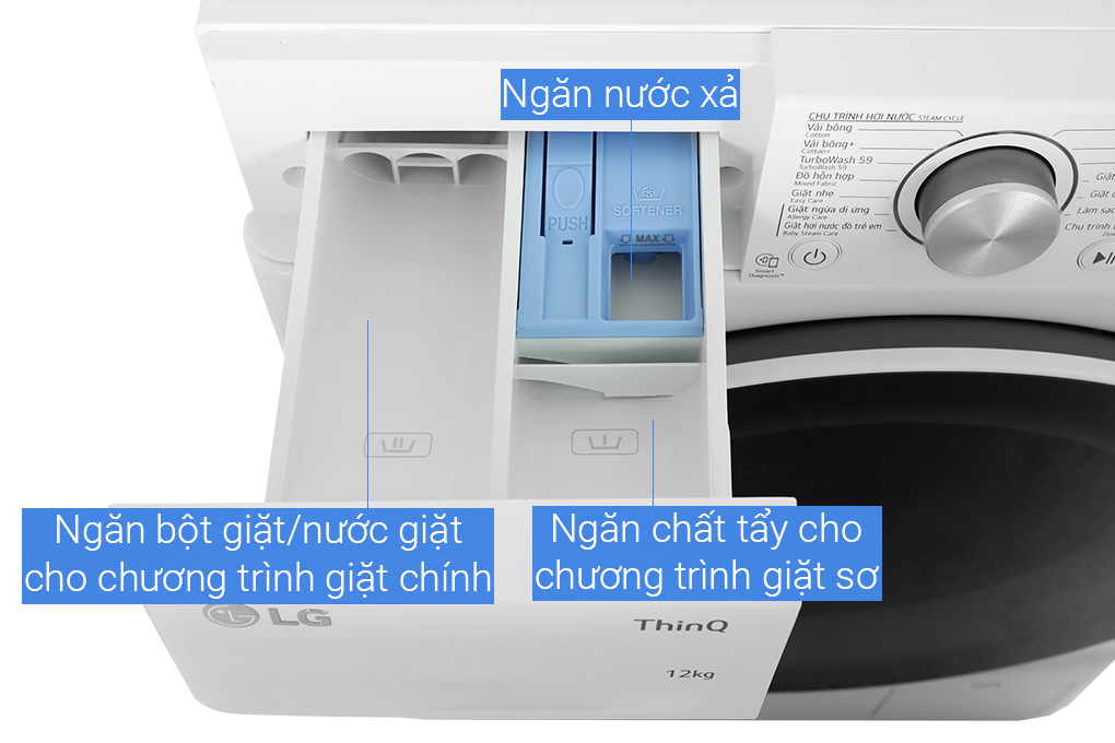 Máy giặt LG AI DD Inverter 12 kg FV1412S4W Màu Trắng