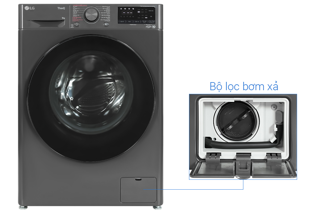 Máy giặt LG AI DD Inverter 9 kg FV1409S4M Màu Xám