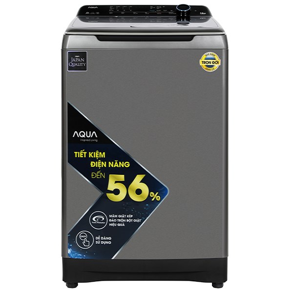 Máy giặt Aqua Inverter 16 kg AQW-DR160UHT PS - Cửa trên, Lồng đứng, Có Inverter, Màu Bạc