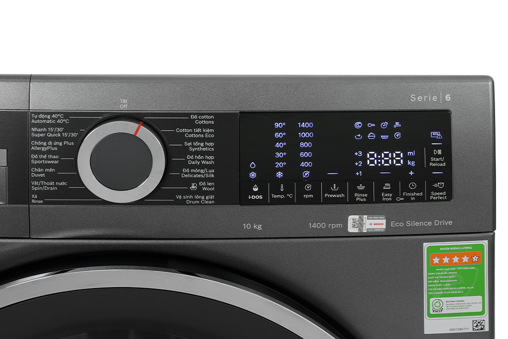 Máy giặt Bosch 10 kg WGG254A0VN Màu Xám đậm