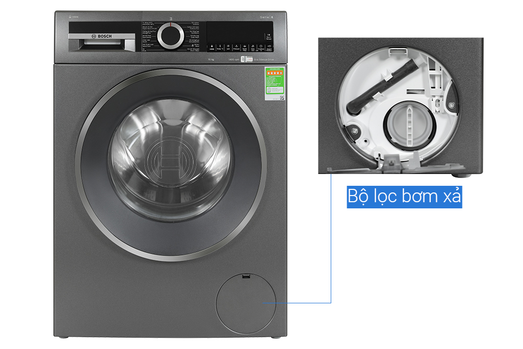 Máy giặt Bosch 10 kg WGG254A0VN Màu Xám đậm