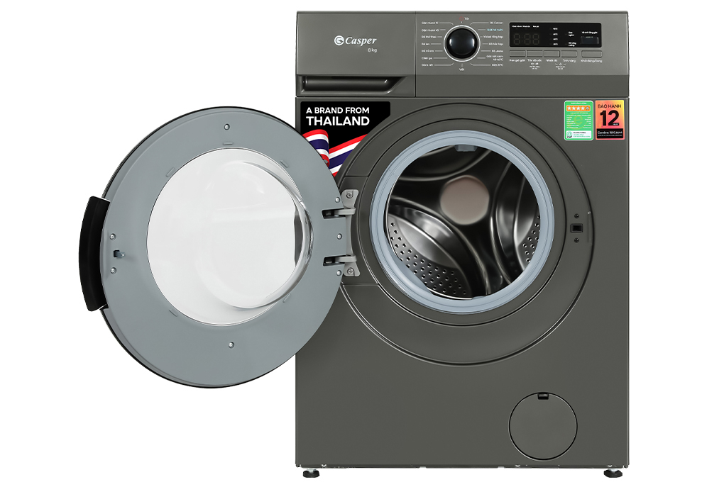 Máy giặt Casper Inverter 8 kg WF-8VG1 Màu Ghi Đậm