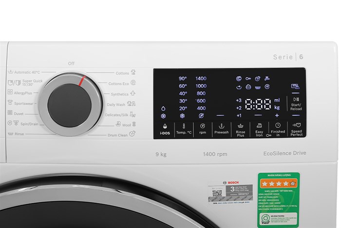 Máy giặt Bosch 9 kg WGG244A0SG Màu Trắng