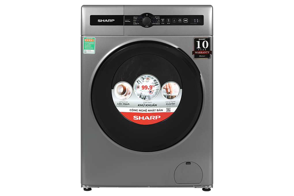 Máy giặt Sharp Inverter 10.5 kg ES-FH105BV-B Màu Xám đậm