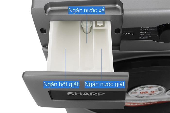 Máy giặt Sharp Inverter 10.5 kg ES-FH105BV-B Màu Xám đậm