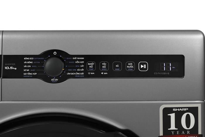 Máy giặt Sharp Inverter 10.5 kg ES-FH105BV-B Màu Xám đậm