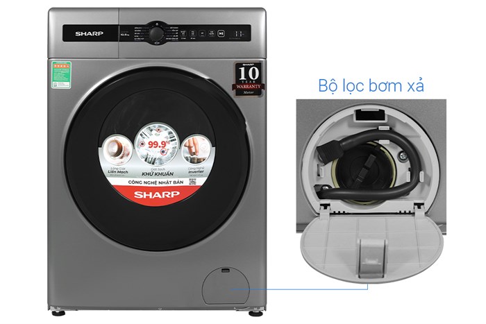 Máy giặt Sharp Inverter 10.5 kg ES-FH105BV-B Màu Xám đậm