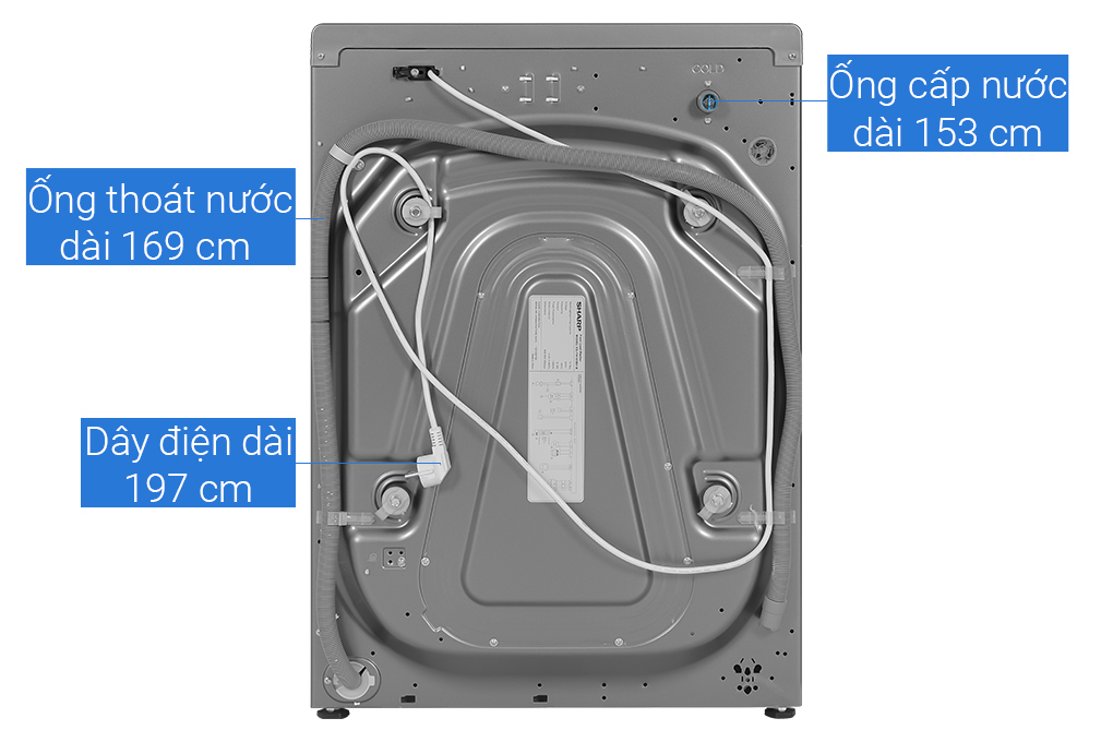 Máy giặt Sharp Inverter 10.5 kg ES-FH105BV-B Màu Xám đậm