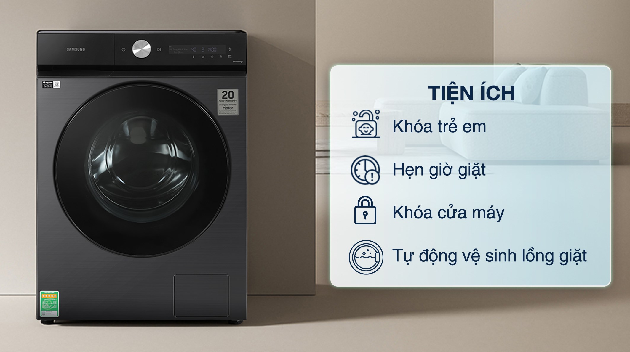 Máy giặt Samsung Inverter 12 kg WW12CB944DGBSV