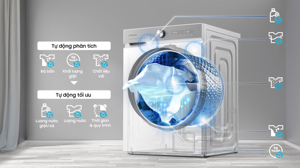 Máy giặt Samsung AI Ecobubble Inverter 12 kg WW12CGP44DSHSV - Công nghệ AI Wash