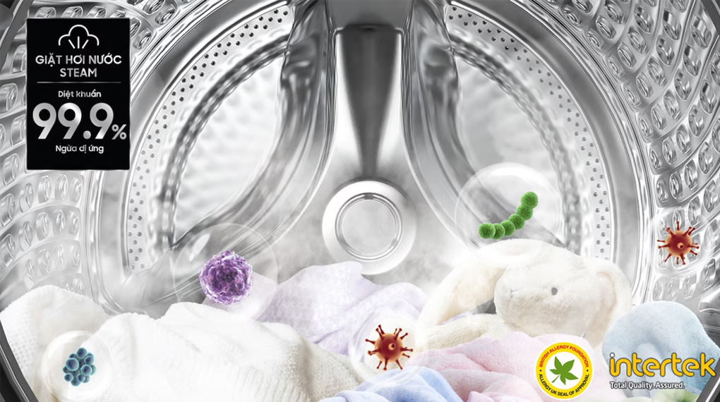 Máy giặt Samsung Inverter 11 kg WW11CB944DGBSV - Công nghệ giặt hơi nước diệt khuẩn đến 99.9% bảo vệ sức khỏe người dùng tối ưu