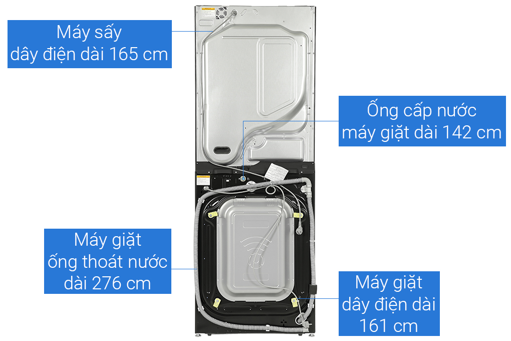 Tháp giặt sấy LG Wash Tower Inverter giặt 25 kg - sấy 17 kg WT2517NHEG Màu Màu be