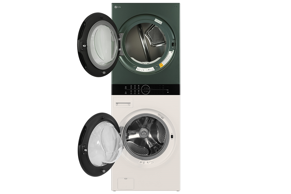 Tháp giặt sấy LG Wash Tower Inverter giặt 25 kg - sấy 17 kg WT2517NHEG Màu Màu be