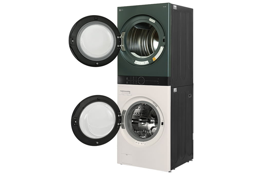 Tháp giặt sấy LG Wash Tower Inverter giặt 25 kg - sấy 17 kg WT2517NHEG Màu Màu be