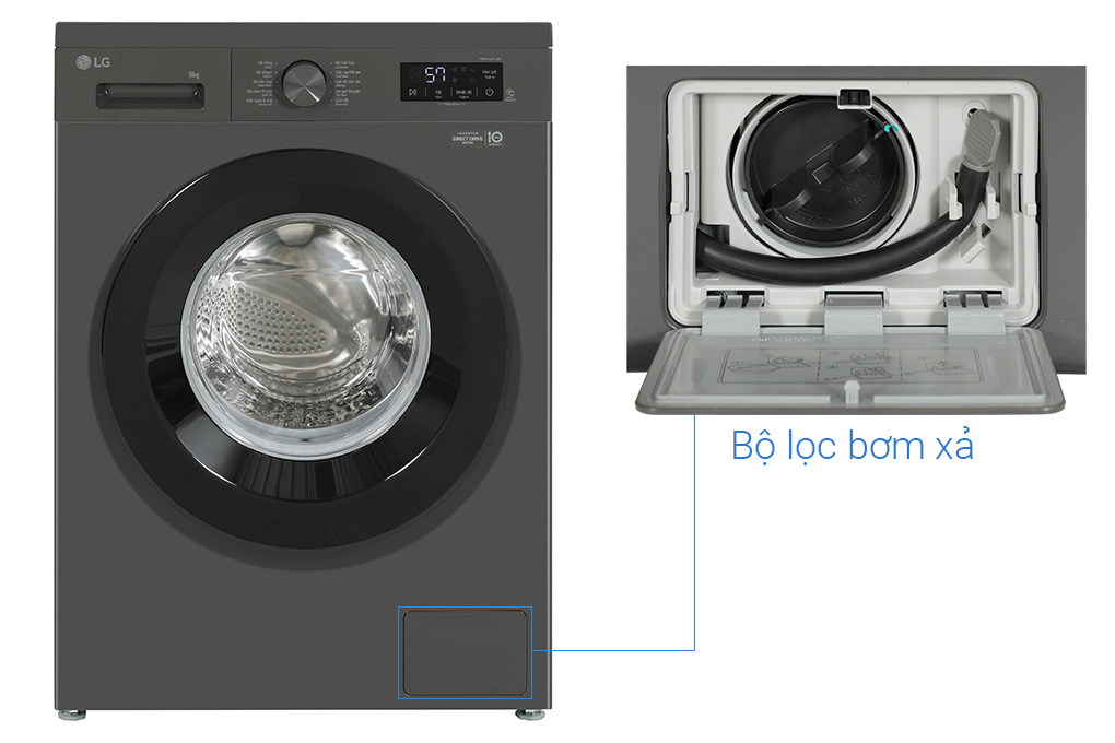 Máy giặt LG Inverter 9 kg FB1209S6M Màu Đen