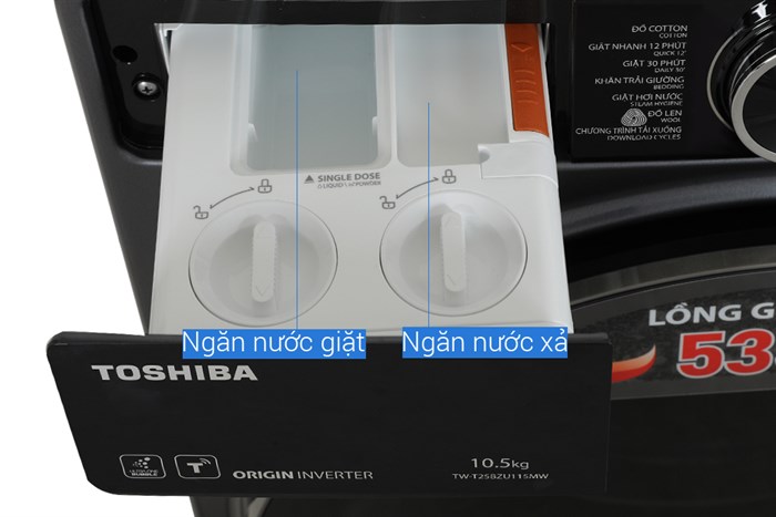 Máy giặt Toshiba Inverter 10.5 kg TW-T25BZU115MWV(MG) Màu Xám đậm