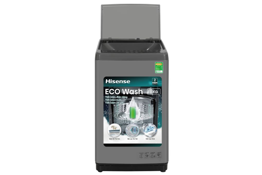 Máy giặt Hisense 8 kg WTZQ8012UT Màu Xám