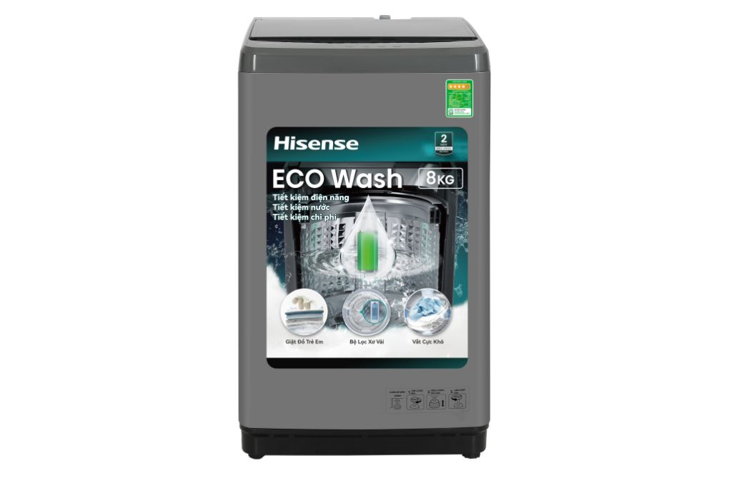 Máy giặt Hisense 8 kg WTZQ8012UT Màu Xám