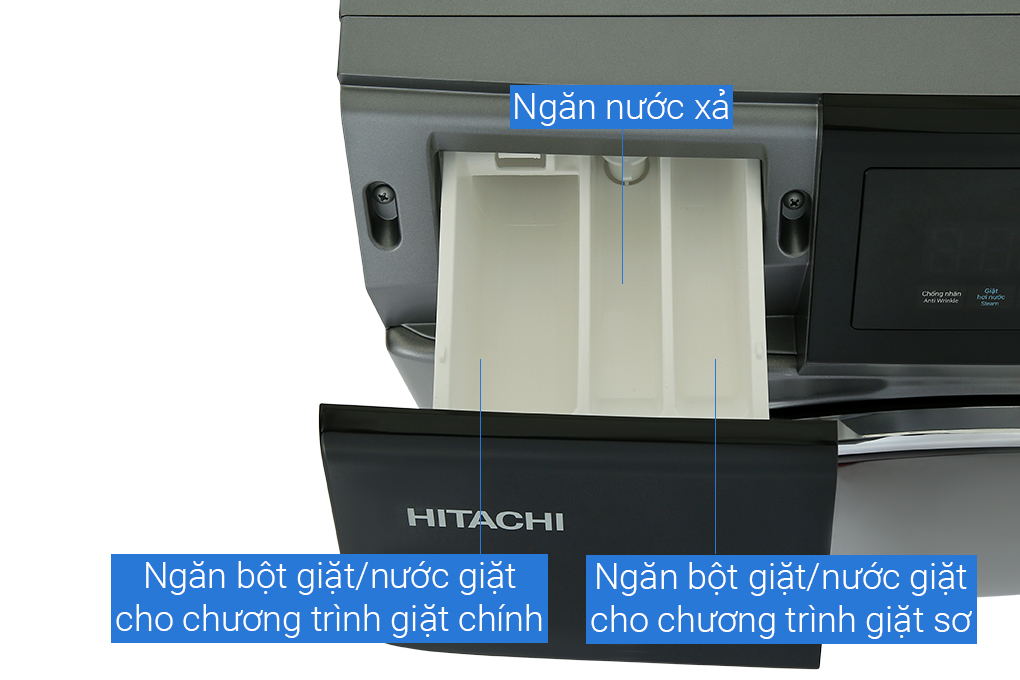 Máy giặt Hitachi Inverter 9.5 kg BD-954HVOS Màu Xám đậm