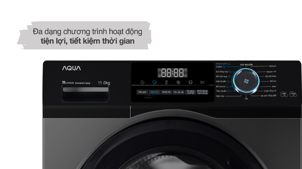 Máy giặt Aqua Inverter 11 kg AQD-A1102J BK - Đa dạng chương trình