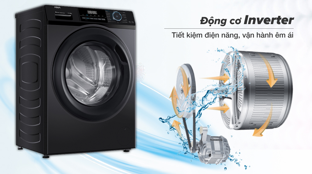 Máy giặt Aqua Inverter 11 kg AQD-A1102J BK - Công nghệ Inverter