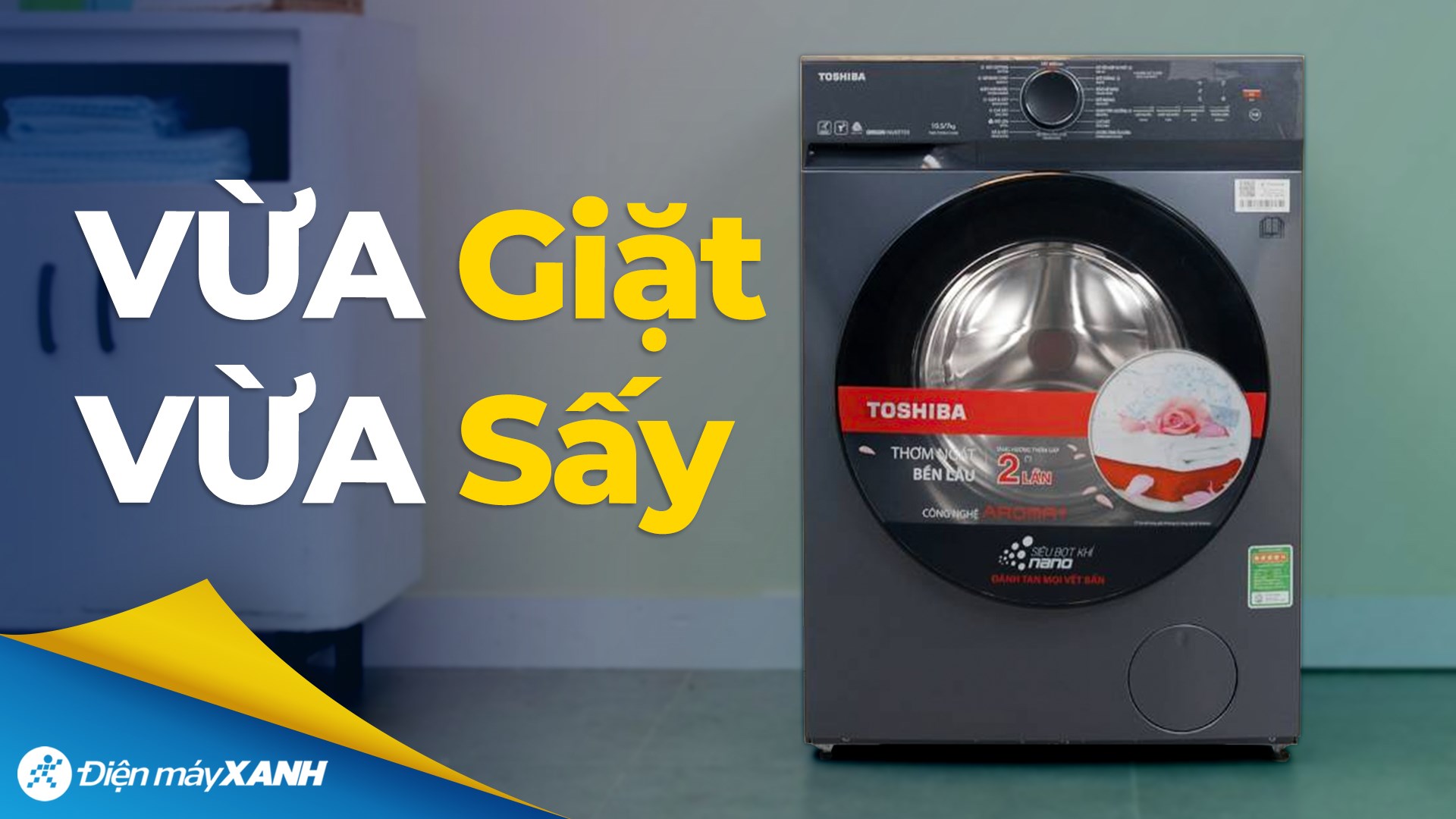 Máy giặt sấy Toshiba Inverter giặt 10.5 kg - sấy 7 kg TWD-T21BU115UWV(MG)