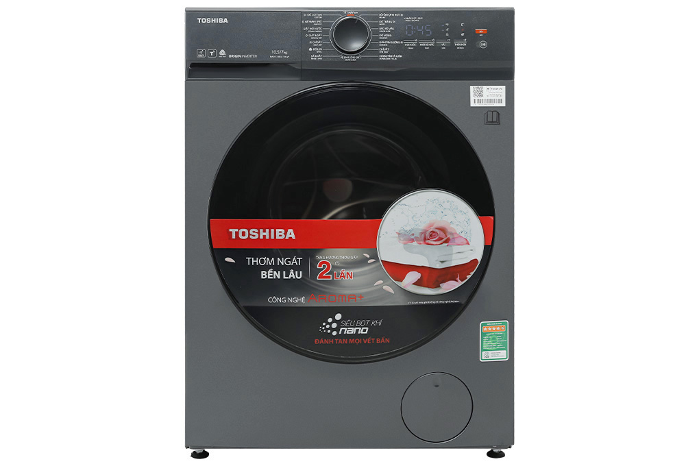 Máy giặt sấy Toshiba Inverter giặt 10.5 kg - sấy 7 kg TWD-T21BU115UWV(MG)
